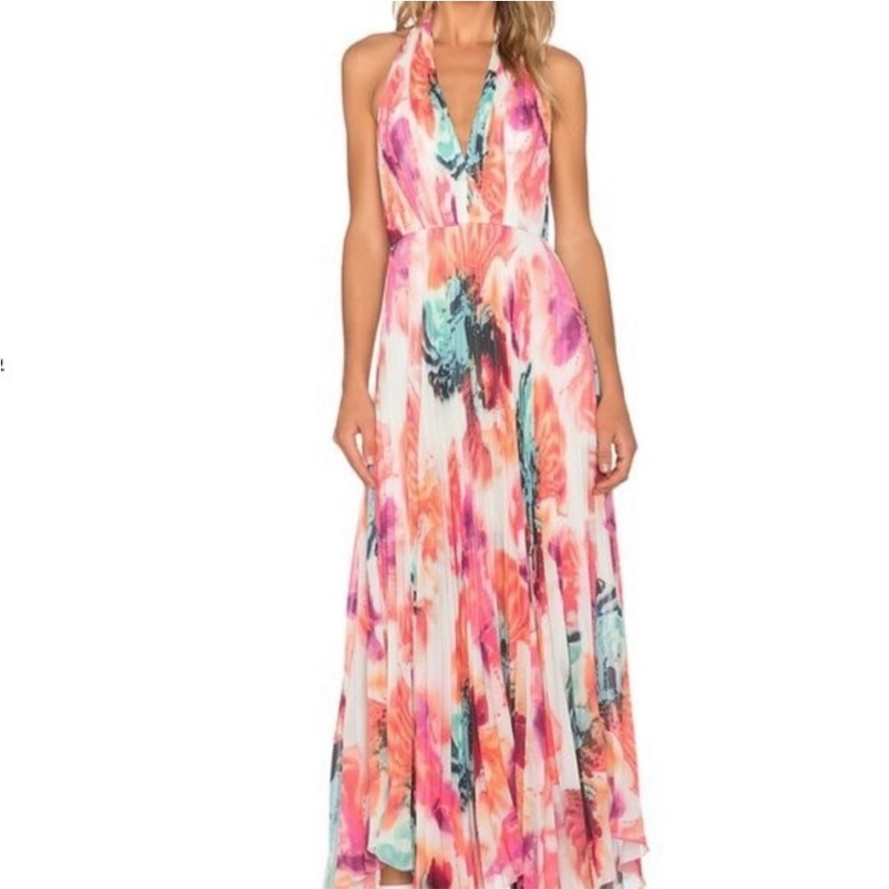Alice + Olivia Claire Maxi Pleated Halter Neck
Chiffon Dress Size 6